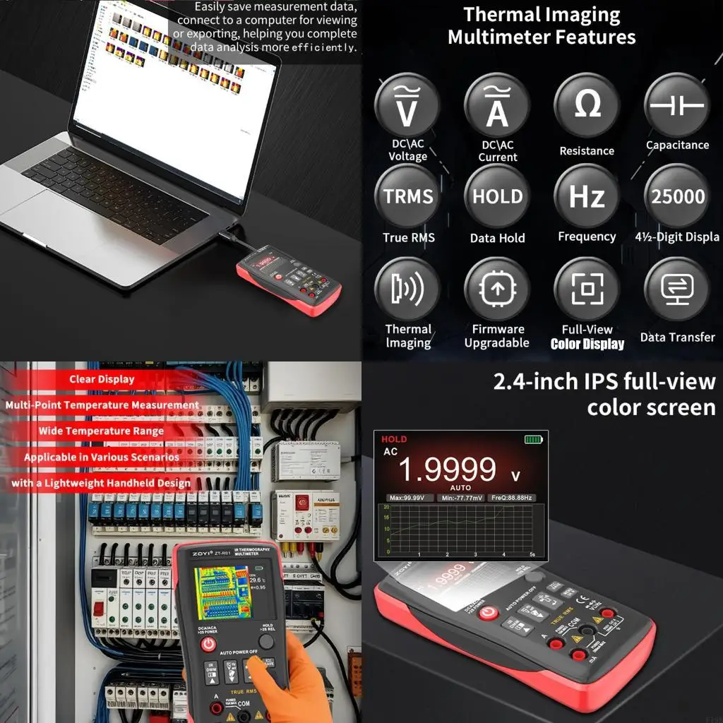 F19B Ultrared Thermal Imaging Multimeter With Soft Carrying Case For Circuit Repair And Industrial Diagnostics Industrial Use