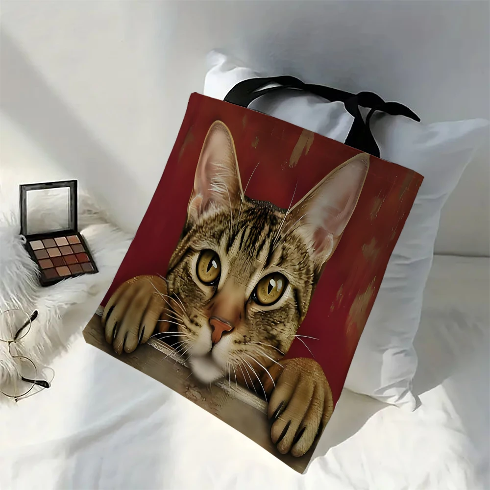 1 Stück süße Cartoon-Katze-Umhängetaschen, lustiges Tier, die Sternennacht, Umhängetaschen, lässige modische Tasche, multifunktionale Handtasche – Detail 13