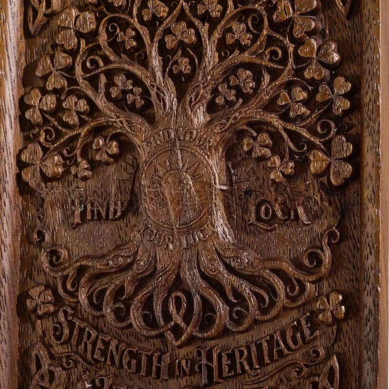 European-Style Plaque Intricately Carved Solid Wood Rectangular Furniture Ornament