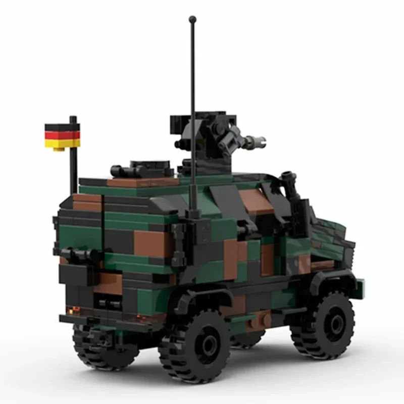 Moc-Bausteine, Militärmodell, Dingo 2, deutsche Armeefahrzeuge, Technologie, modulare Blöcke, Spielzeug, Montage, Ziegel, Urlaubsgeschenke
