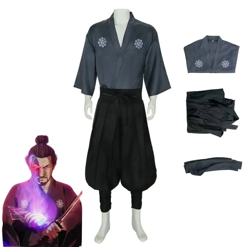 

Аниме Onimusha Miyamoto Musashi косплей костюм для взрослых мужчин японское кимоно фехтовальщик униформа комплект Хэллоуин вечерние костюм кендо