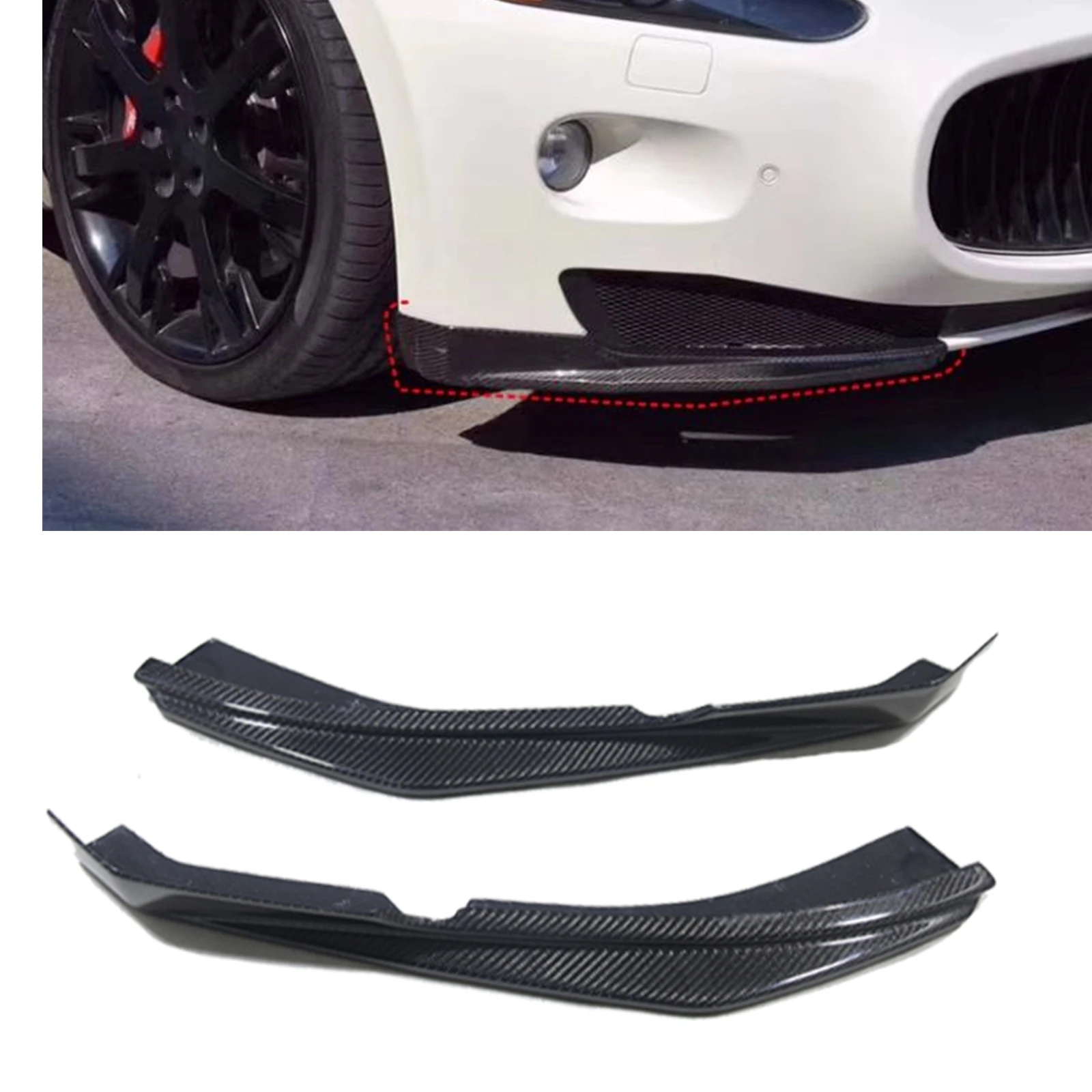 Front Bumper Side Spoiler Cover Lower Splitter Lip Corner Plate For Maserati Gran Turismo GT GTS GC 2008-2014 Base Coupe 2 Door