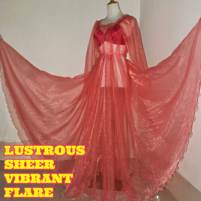 Fließendes Maxikleid Bodenlang Glänzender Organza Transparent Sexy Lebendig Elegantes Nachthemd Club Casual Abendkleid Ausgestelltes Swing-Kleid