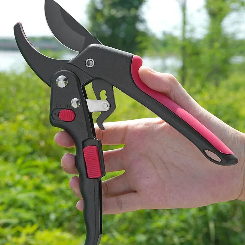 Gardening Plant Scissor Branch Pruner Trimmer Tools Ratchet Skip Garden Pruning Shear Steel Scissors bonsai tools farm tool