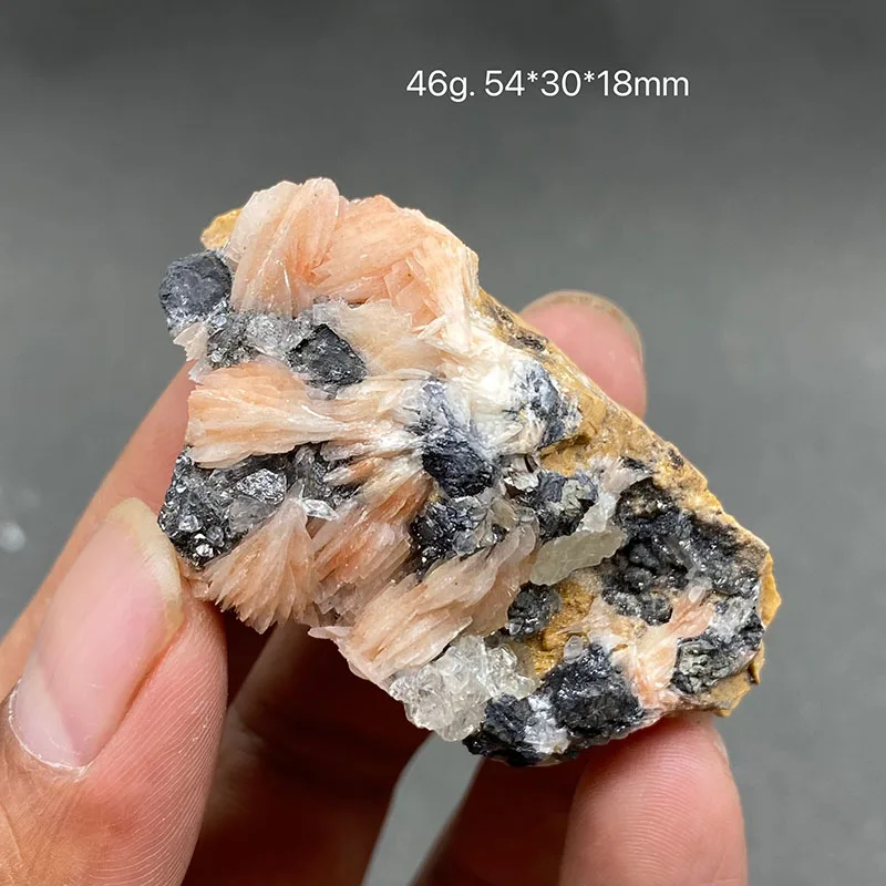 Collection de pierres précieuses de cristal de guérison, spécimen minéral brut de barite et de cerusite jaune 100% naturel