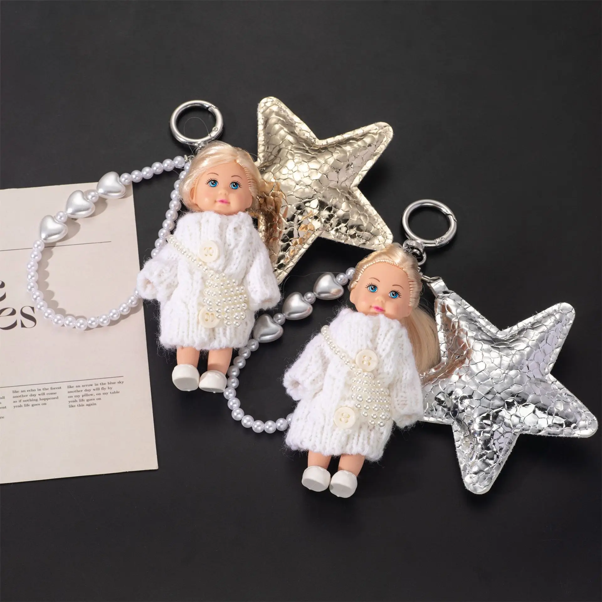 

Ins милый милый хвост для девочек, кукла-принцесса, брелок, кулон, маленький ароматный ветер, изысканный кукольный брелок, сумка, кулон, подарок