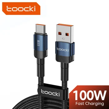 Toocki 화웨이 샤오미 PD용 USB C 타입 케이블, 고속 충전 충전기, USB C 데이터 코드, 삼성 원플러스용, 6A, 100W