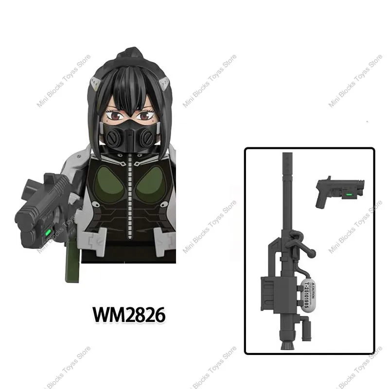 WM6197 Anime Series Kaiju NO.8 Action Figure Building Blocks DIY Hibino Kafka Ashiro Mina Reno Ichikawa Model Toys For Kids Gift