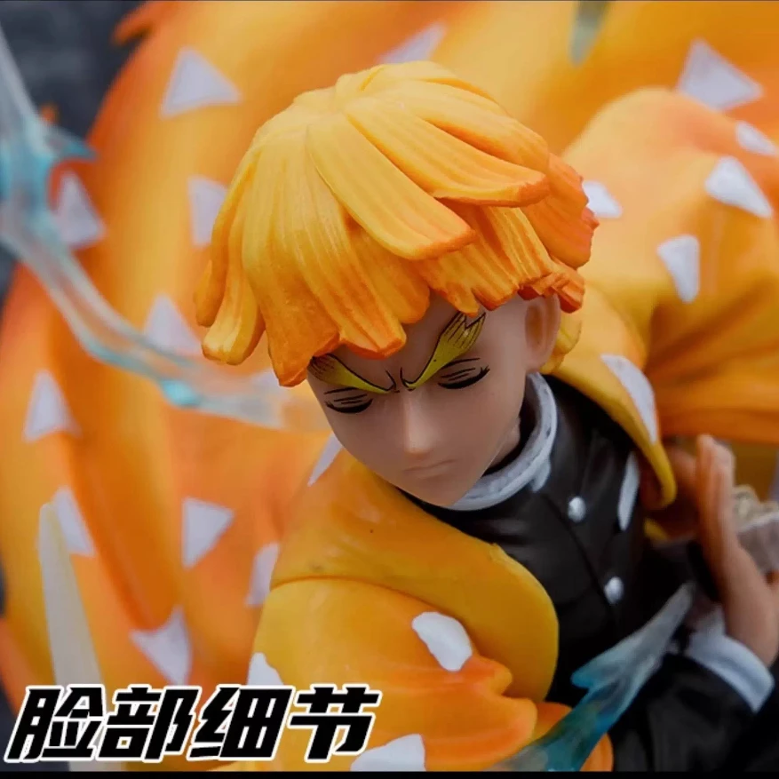 ฟิกเกอร์อนิเมะดาบพิฆาตอสูร อากัตสึมะ เซ็นอิทสึ ขนาด 35 ซม. ท่าตีฟ้าด้วยดาบ แบบสองหัว แกะสลักเรืองแสง ของขวัญเซอร์ไพรส์ มีสินค้าในสต็อก