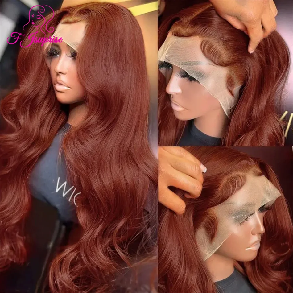 Reddish Brown HD 13x6 Lace Front Wig Colored Human Hair Wigs Brazilian 13x4 Body Wave Red Brown Lace Frontal Wig 100% Human Hair