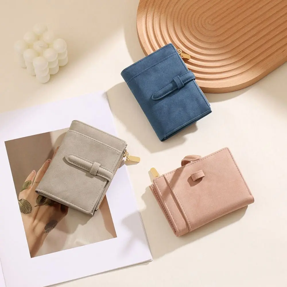 Gift PU Women's Wallet Multi-Cards Slot Waterproof Credit Cards Holder Solid Color Korea Style Zipper Coin Purse Student