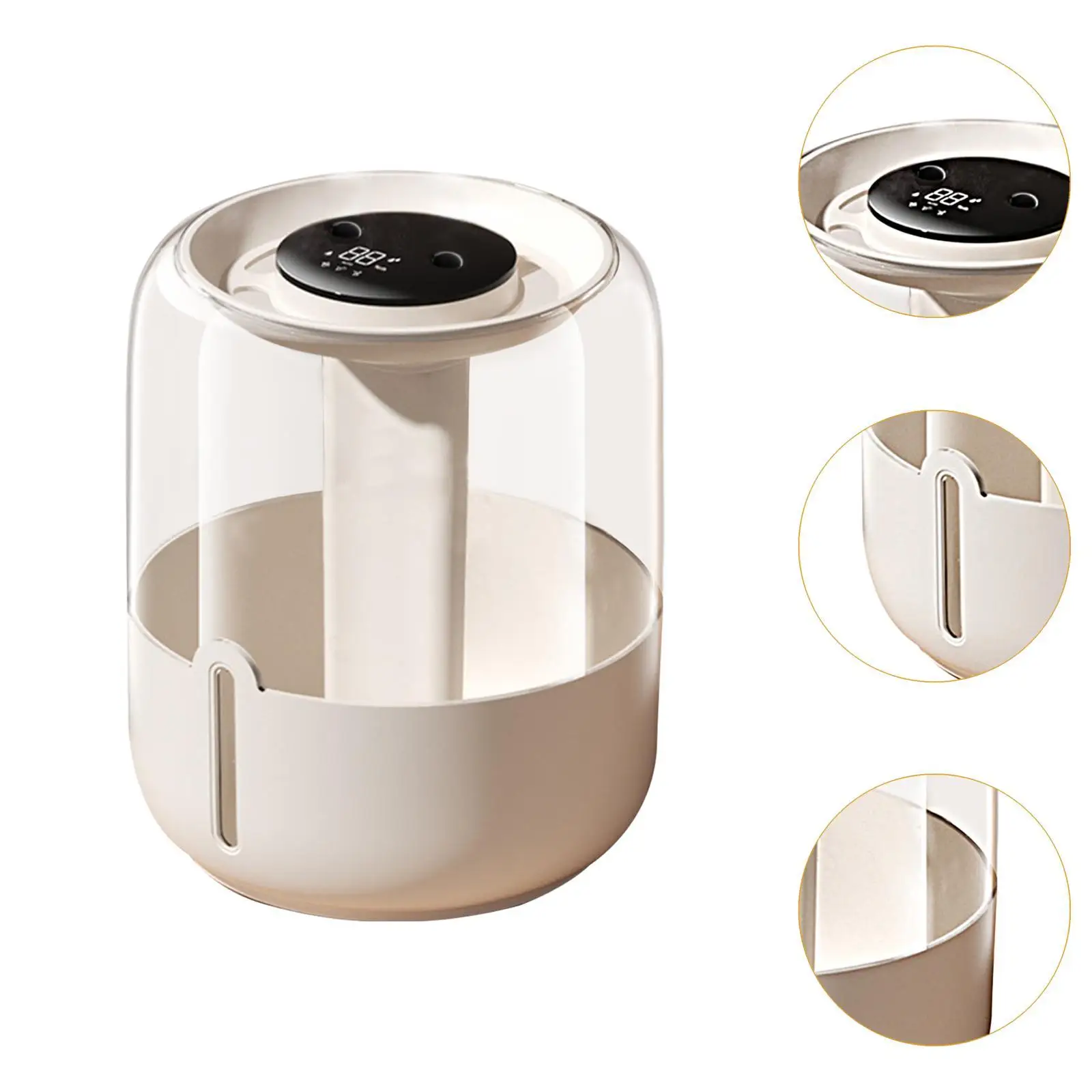 Humidificador de escritorio con luz nocturna Fácil de usar Puertos de pulverización dobles Salida de niebla fina Conveniente 3 modos de niebla ajustables para dormitorio