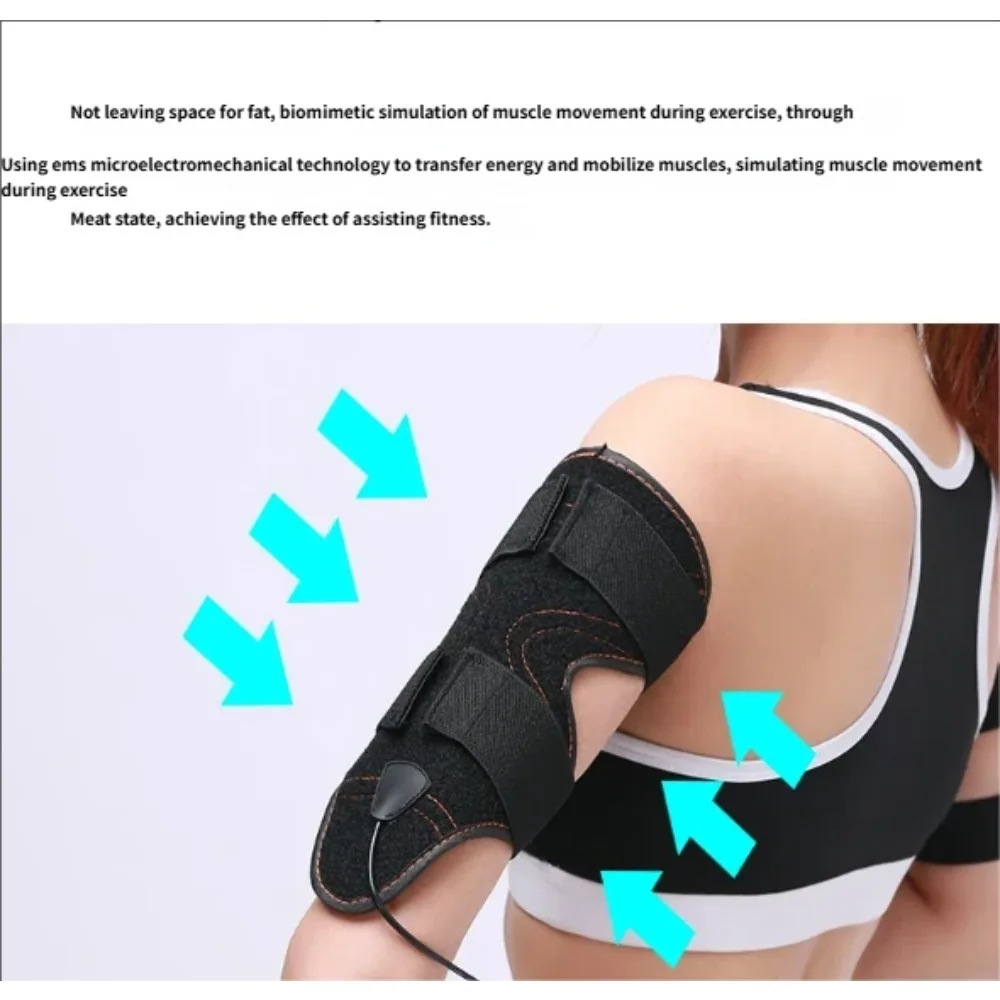 Electric Muscle Stimulator ABS Toning Belt,Gym Sports Weight Loss Body Shaper Vibrator Arm Belly Waist Massager EMS Arm Traine