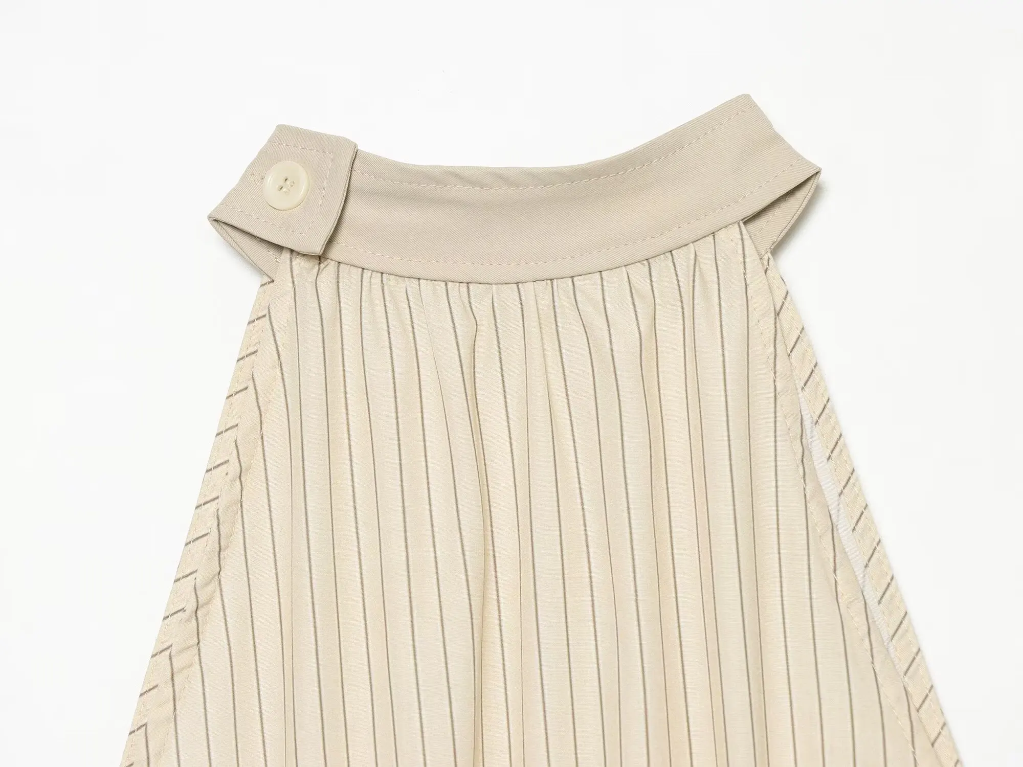 BSAY 2026 Neue Damen Schicke Büro-Bluse mit Neckholder, Knopfkragen, Vertikalen Streifen, Gerafftem Design, Ärmellos, Patchwork-Sommer-Top – Detail 10
