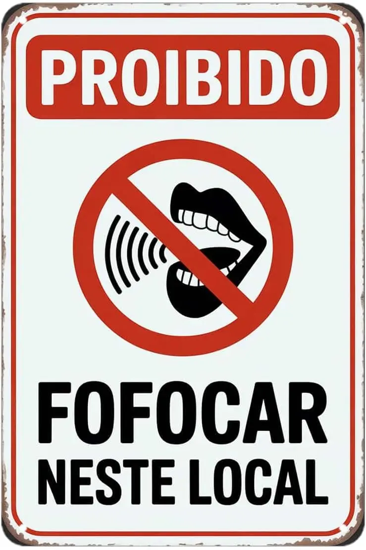 No Gossiping Prohibited Tin Sign Funny Silence Rules Vintage Metal Signs Retro Wall Sign Decor for Cafe Bar Kitchen Home Bedroom