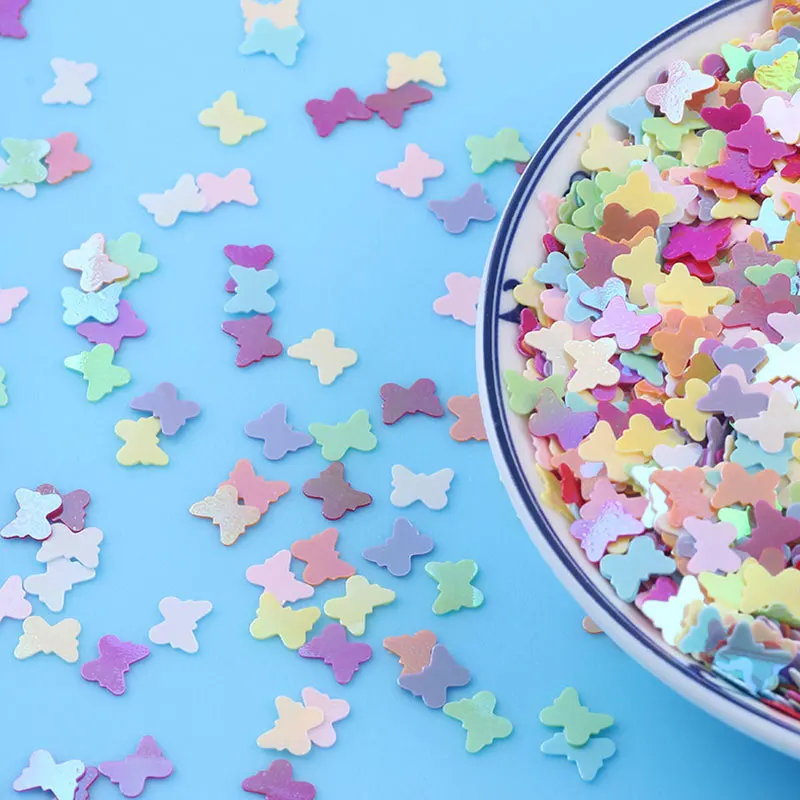 6mm kelebek pullu payetler düğün dekorasyon payetler için uygundur, DIY kart yapımı, sanat ve el sanatları payetler, konfeti 10g