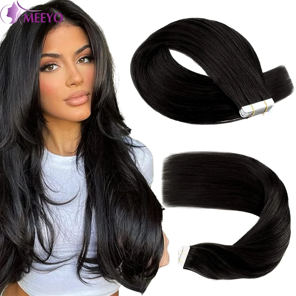 Tape In Hair Extensions Human Hair Natural Color For Woman Human Hair Straight Seamless Skin Weft Tape In Hair Extension 20 Inch