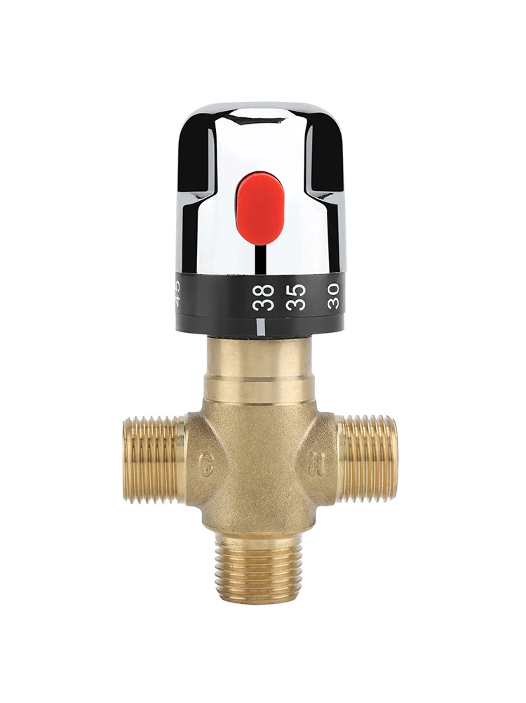 

Kitchen and bathroom brass constant temperature pipe valve, temperature controlled mixing valve