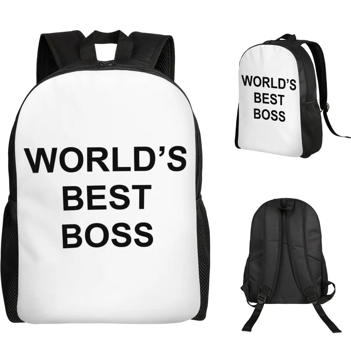 World's Best Boss Backpack Student Boys Girls BookBag School Bag Laptop Shoulder Bags