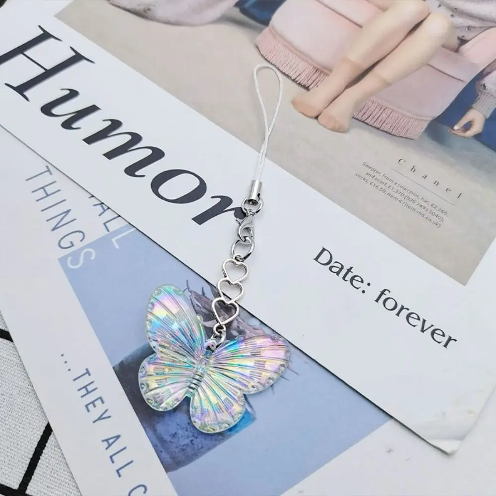 

Acrylic Love Star Phone Chain DIY Handmade Phone Charm Laser Butterfly Phone Pendant Ins Y2K Style Sweet Phone Lanyard