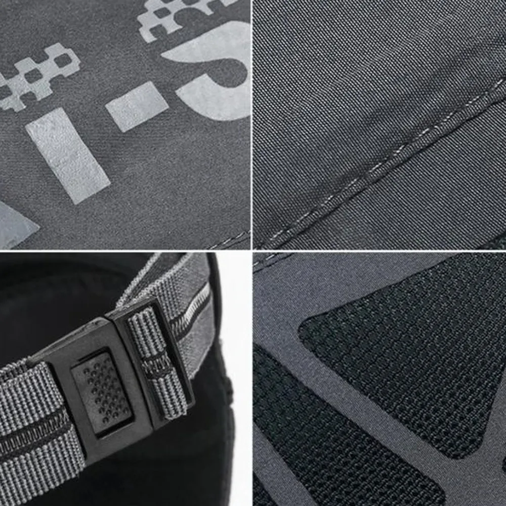Atmungsaktive Sonnenmütze für Herren mit Schirm, Buchstabenmuster, schnelltrocknend, leichte Mesh-Beret-Mütze, ideal zum Radfahren. – Detail 5