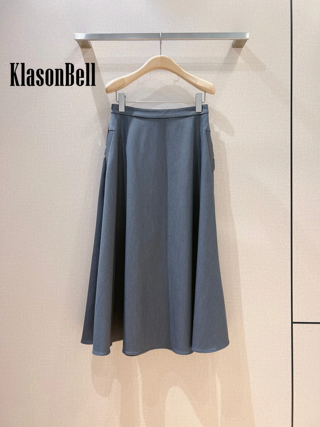 8.27 KlasonBell-Women Temperament Double Breasted Blazer Or V-Neck Vest Or Ribbon Feather Long Sleeve Blouse Or Midi Skirt Set