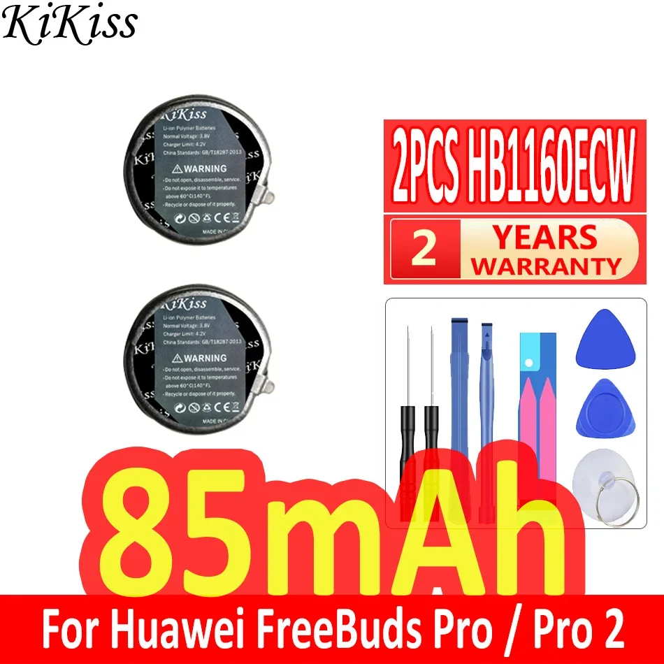 

85mAh/670mAh KiKiss Replacement Battery HB1160ECW For Huawei FreeBuds Pro 2 Pro2 Bluetooth Earphone