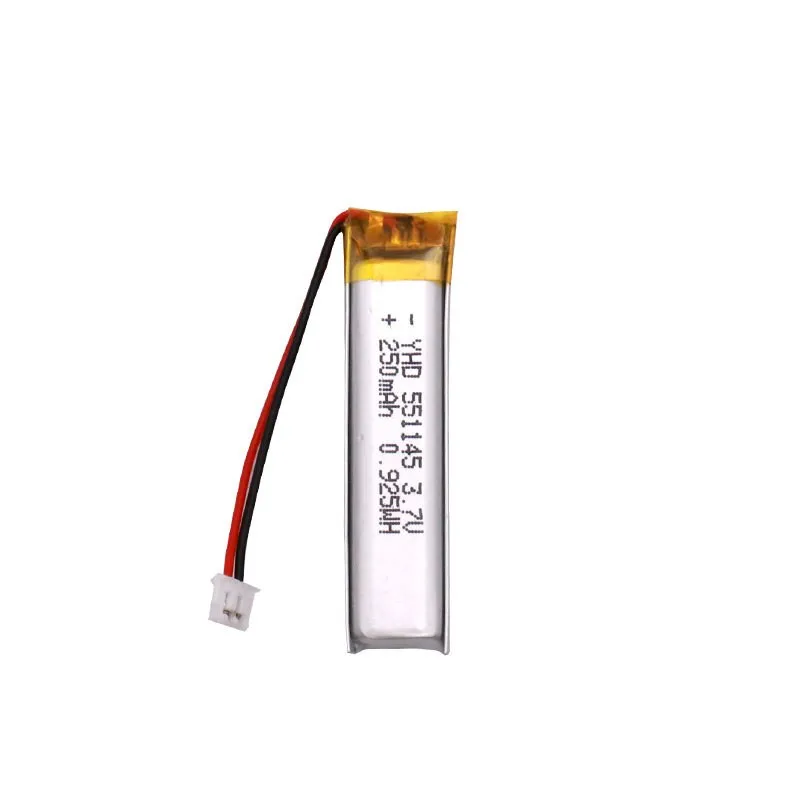3.7V polymer lithium battery 551145 lithium battery, 250mAh instrument medical equipment battery with protection board