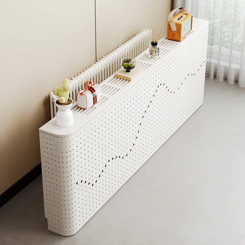The radiator rack behind the sofa is decorated against the wall,e crevice cabinet
