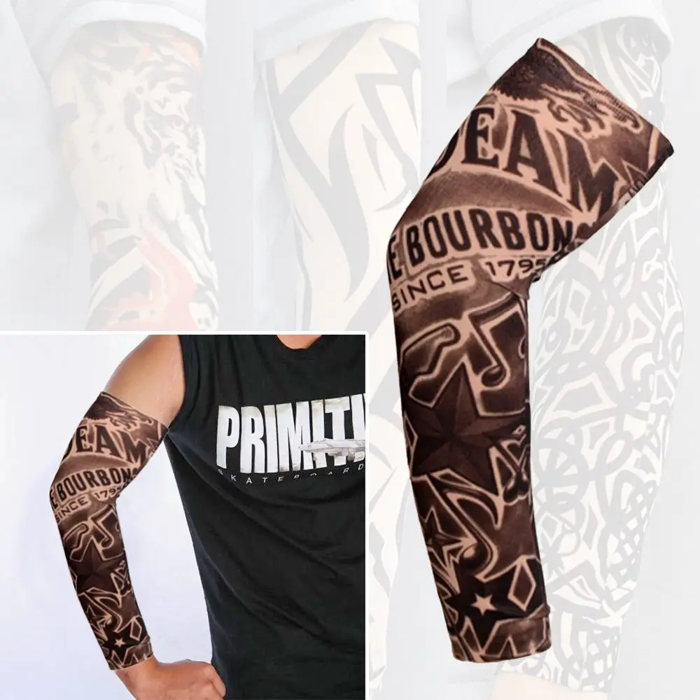 1Pc New Sun Protection Flower Arm Sleeves Summer Cooling Outdoor Sport Arm Cover UV Protection Running Tattoo Arm Sleeves