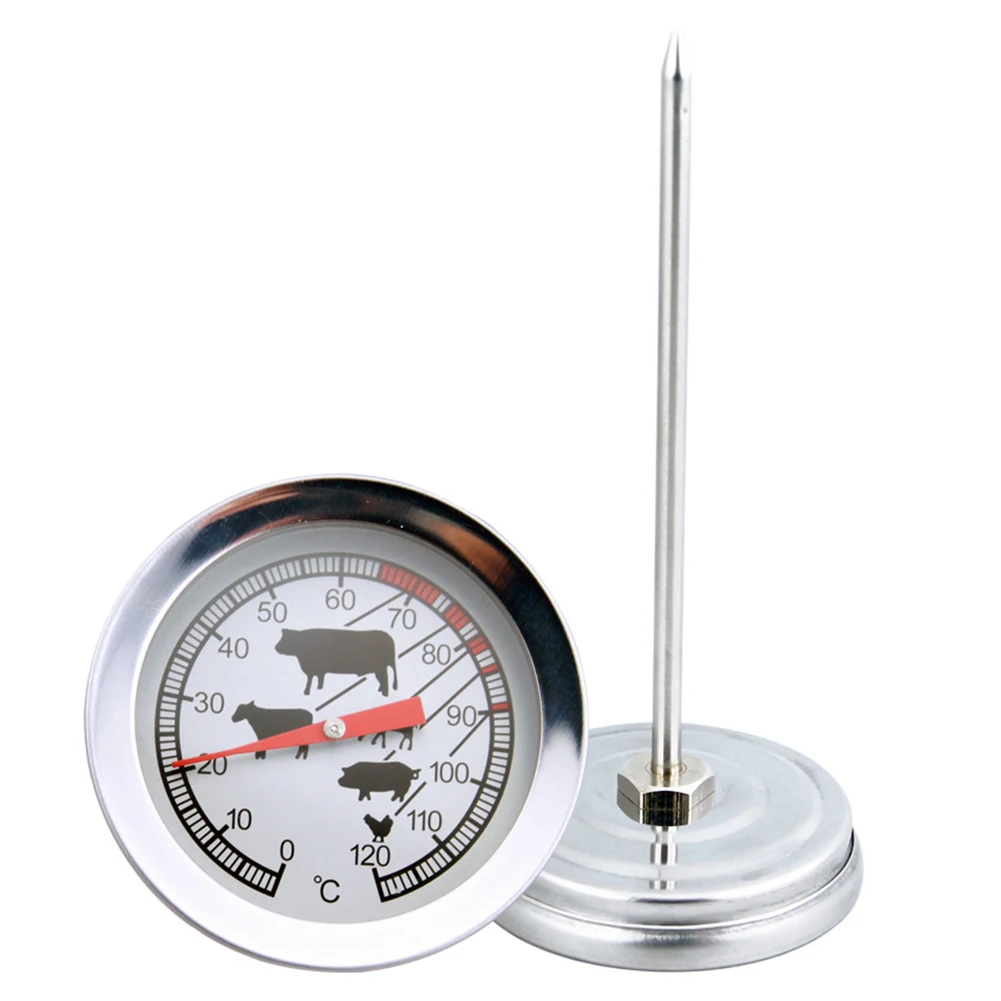 Instant Read Meat Thermometer Stainless Steel Dial Thermometer 4 Inch Probe Food Thermometer Best for Turkey BBQ Grill