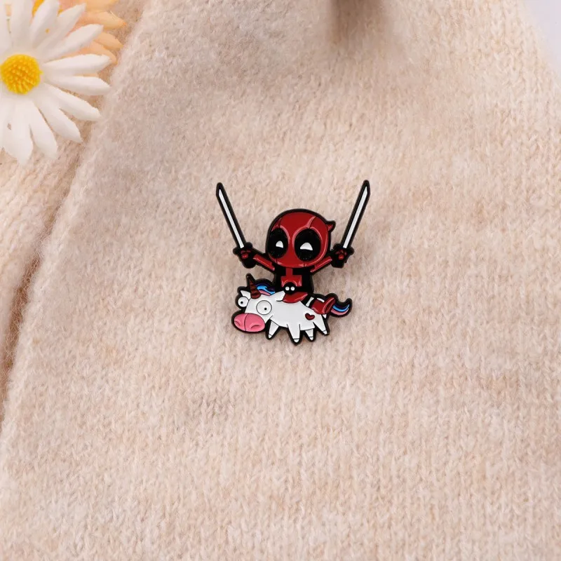 

Deadpool Enamel Pins Movie Character Lapel Pin Metal Brooches for Backpack Clothes Hat Badge Jewelry Accessories Fashion Gifts