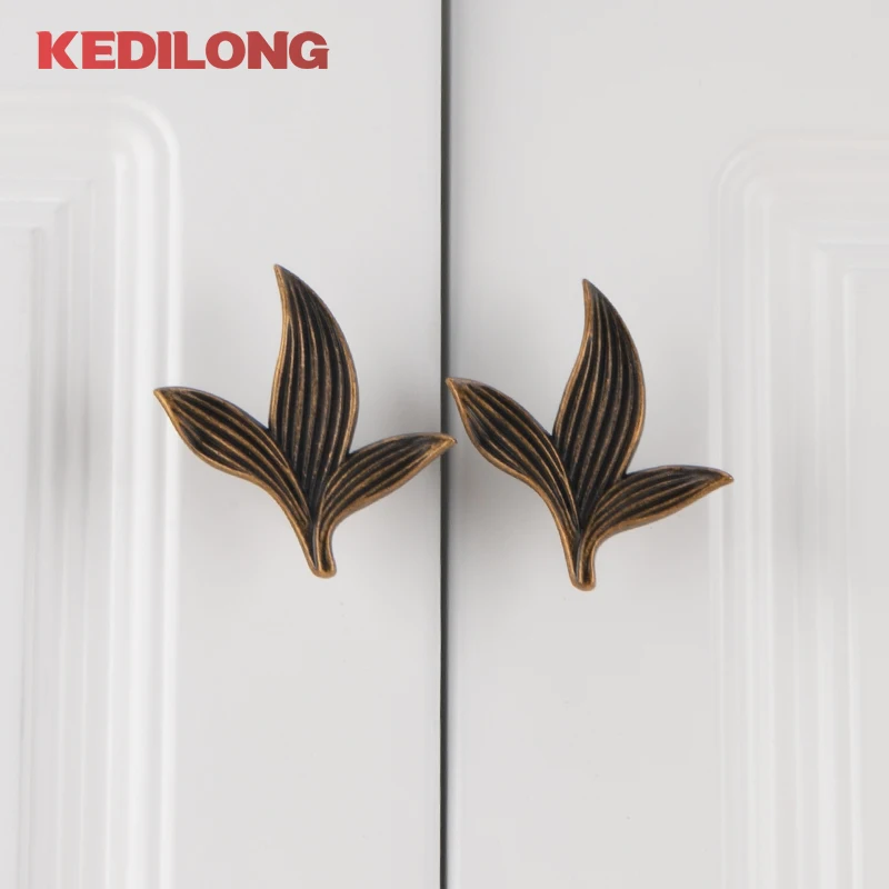 KEDLO antique brass retro knob furniture hardware kitchen cabinet antique handle drawer handle