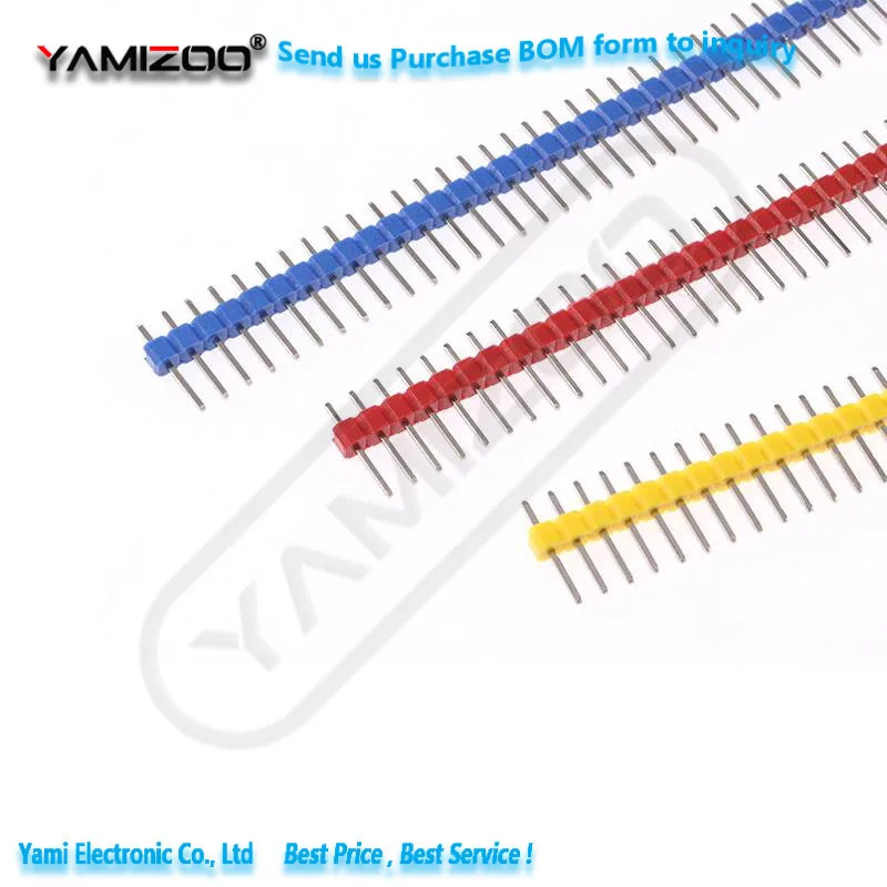 100/200 Stück Einzel- und Doppelreihige Stiftleisten Bunte Steckverbinder 2,54 mm 2x40p Gerade Stifte Gebogenes Kupfer 1*40P 13/15/17/19/20/21mm – Detail 5