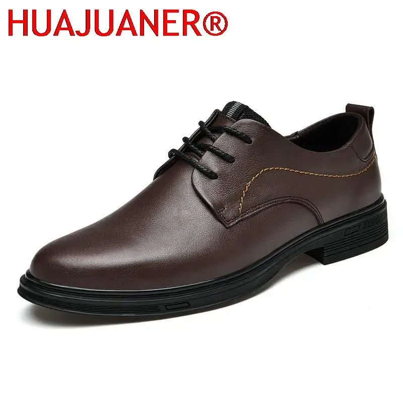 

New Fashion Business Dress Men Shoes Genuine Leather Casual Suits Shoes Luxury Oxfords Office Formal Wedding Footwear Handmade