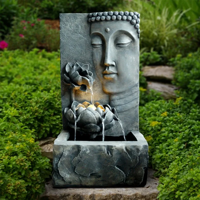 Wholesale Custom Metal Crafts Large Bronze 3d Buddha Face Fountain Sculpture Outdoor