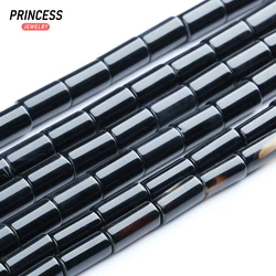 A+ Natural Black Agate Onyx 7-8*12-14mm Tubular Shape Beads for Jewelry Making Bracelets Wholesale Stone Beads DIY Accessories