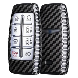 Real Carbon Fiber Key Fob Cover for Genesis GV80 G80 GV70 G90 G70 Keyless 4/6/8 Button 2023 Key Case Shell Key Protector