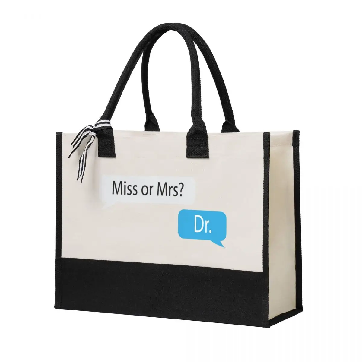 

Canvas Gift Shopping Bag Miss Or Mrs Dr Canvas Large Capacity Bag Customizable Quality Gifts