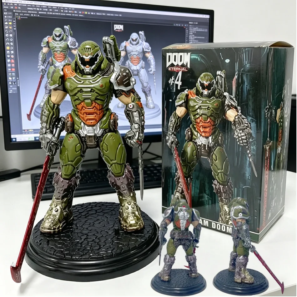 

Doom Eternal Doom Slayer Arkham Action Figure Collectible PVC Game Character Model Desktop Ornament Toy For Game Collectors