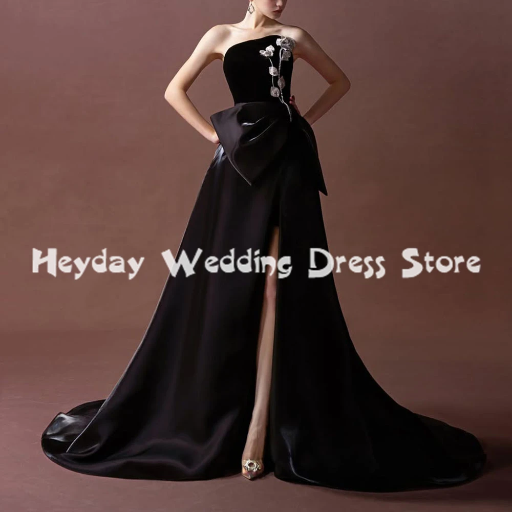

Heyday Women's Bow Split A Line Strapless 3D Flowers Evening Dresses With Sleeveless Floor-Length Formal Elegant Dresses 2025