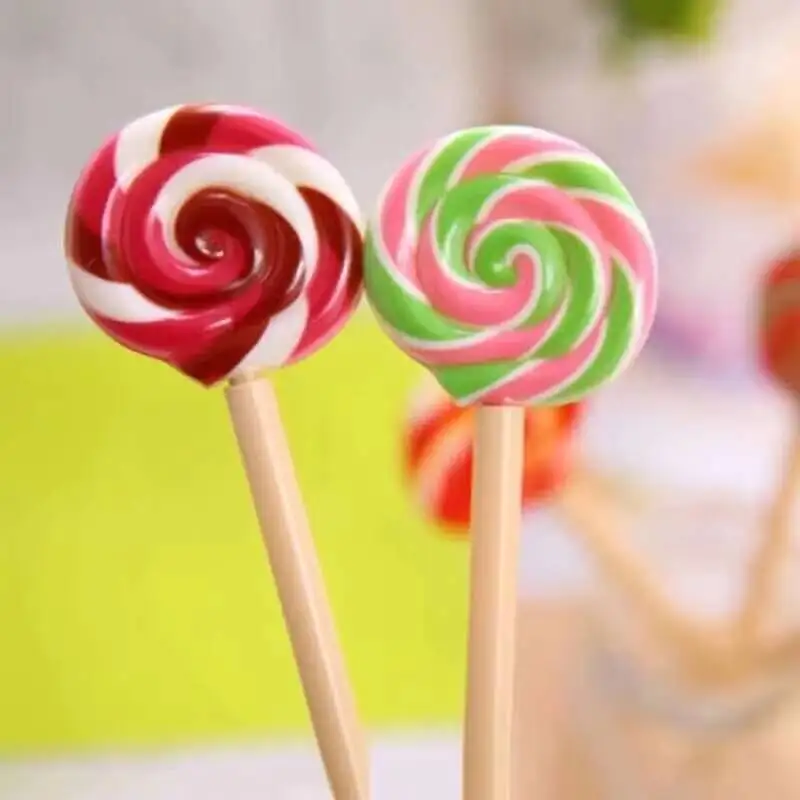 1-4 Stück Kawaii Schulbedarf Büroartikel Kugelschreiber Kreativer Niedlicher Lollipop Süßigkeiten-Stil Lustige Liebliche Stifte