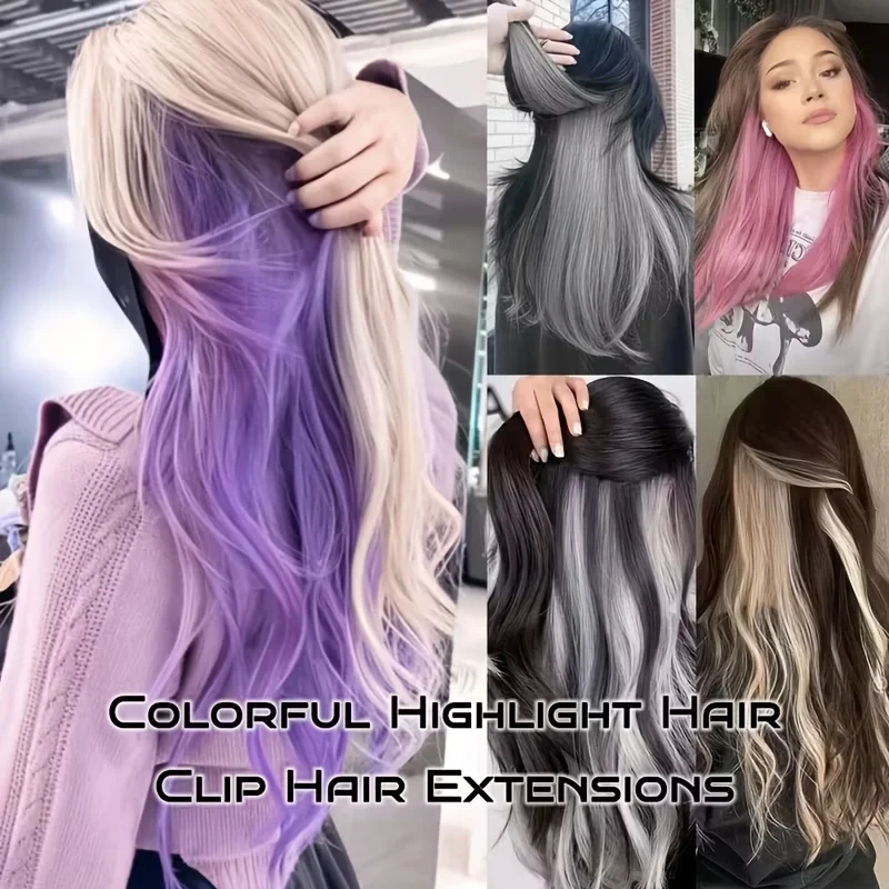 Picture 7: 40CM Elegant Straight 4 Clips Hair Colorful Rainbow One Color Party Highlight Long Straight Suitable for Women Party Gifts 40G