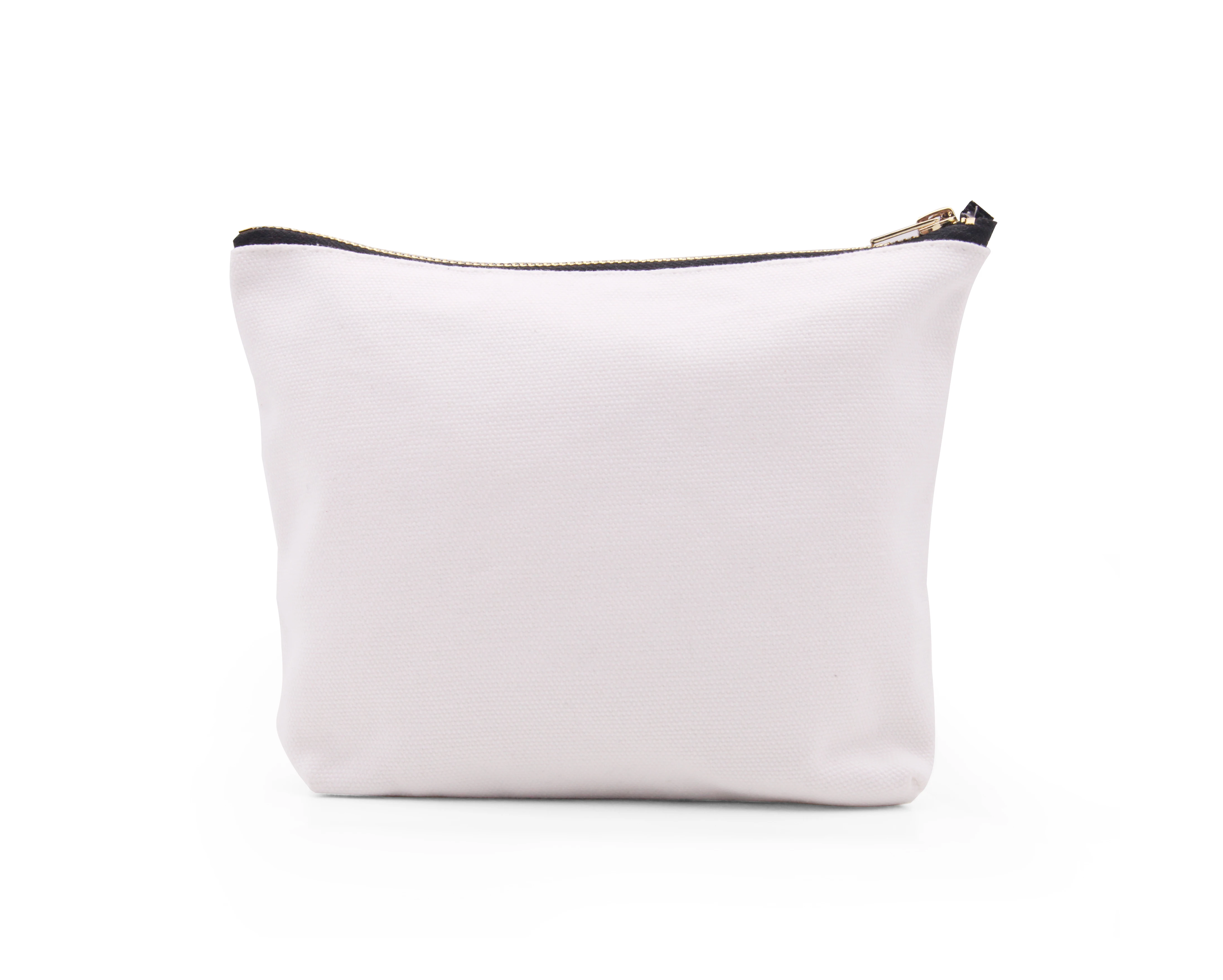 100pcs 16oz Plain White Boat Design Cotton Canvas Cosmetic Zipper Pouch Bags Custom Accept