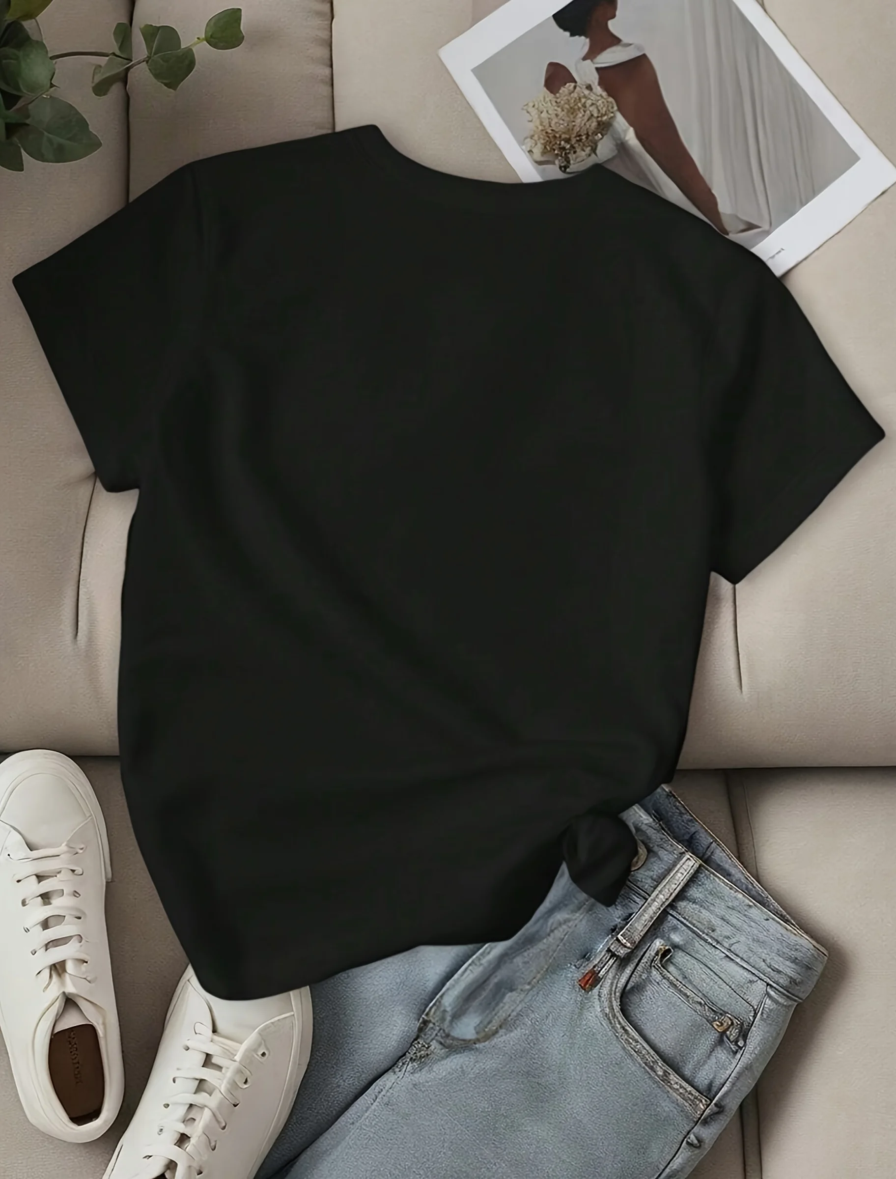 Summer Fashion Sparkling Glitter Rhinestone T-Shirt Short Sleeve Top Shiny Bling Women's Casual Wear image 2