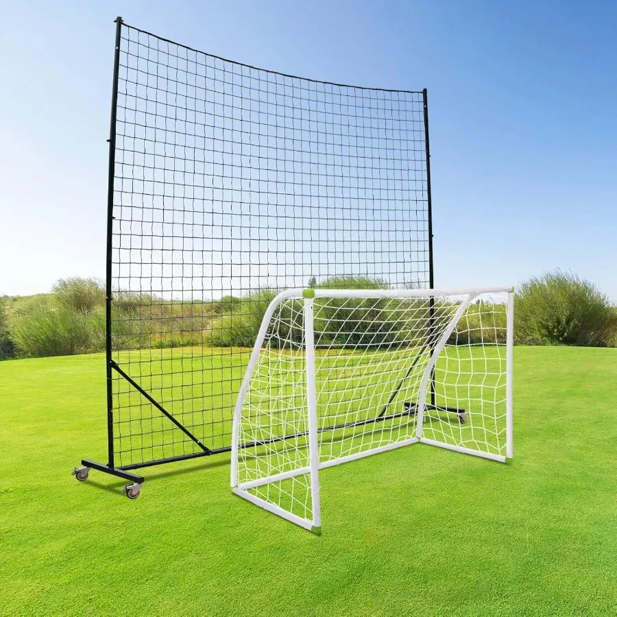 

Система сетки Backstop для заднего двора, сверхмощная спортивная барьерная сетка со стальными стойками, подвижная/розетка сетка для остановки мяча для футбольного бейсбола