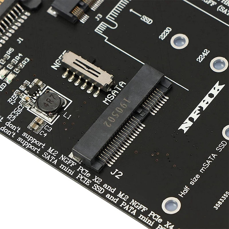 M.2 NGFF MSATA SSD إلى 2.5 بوصة SATA 6.0Gbps 2 في 1 محول بطاقة محول دعم الكمبيوتر المحمول مخطط القرص الصلب