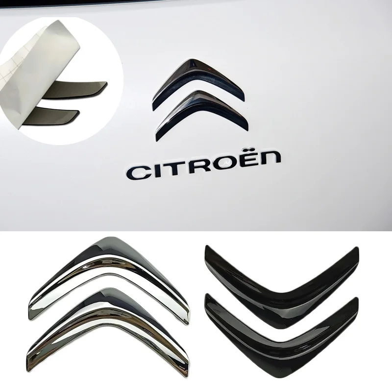 Logotipo del maletero trasero de Citroën, emblema de Material cromado ABS para C1 C2 C3 C4 C5 Berlingo Picasso, reemplazo de insignia de puerta trasera, ajuste perfecto