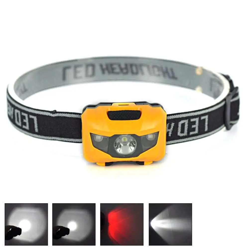 

Portable ABS LED Headlamp 4-Mode AAA Battery Powered LED Headlight Waterproof Mini Head Lamp