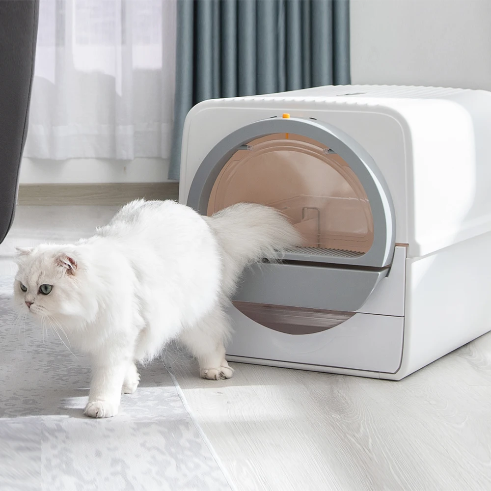 Boîte à litière automatique pour chat, non électrique, entièrement fermée, espace XL, livres rapides